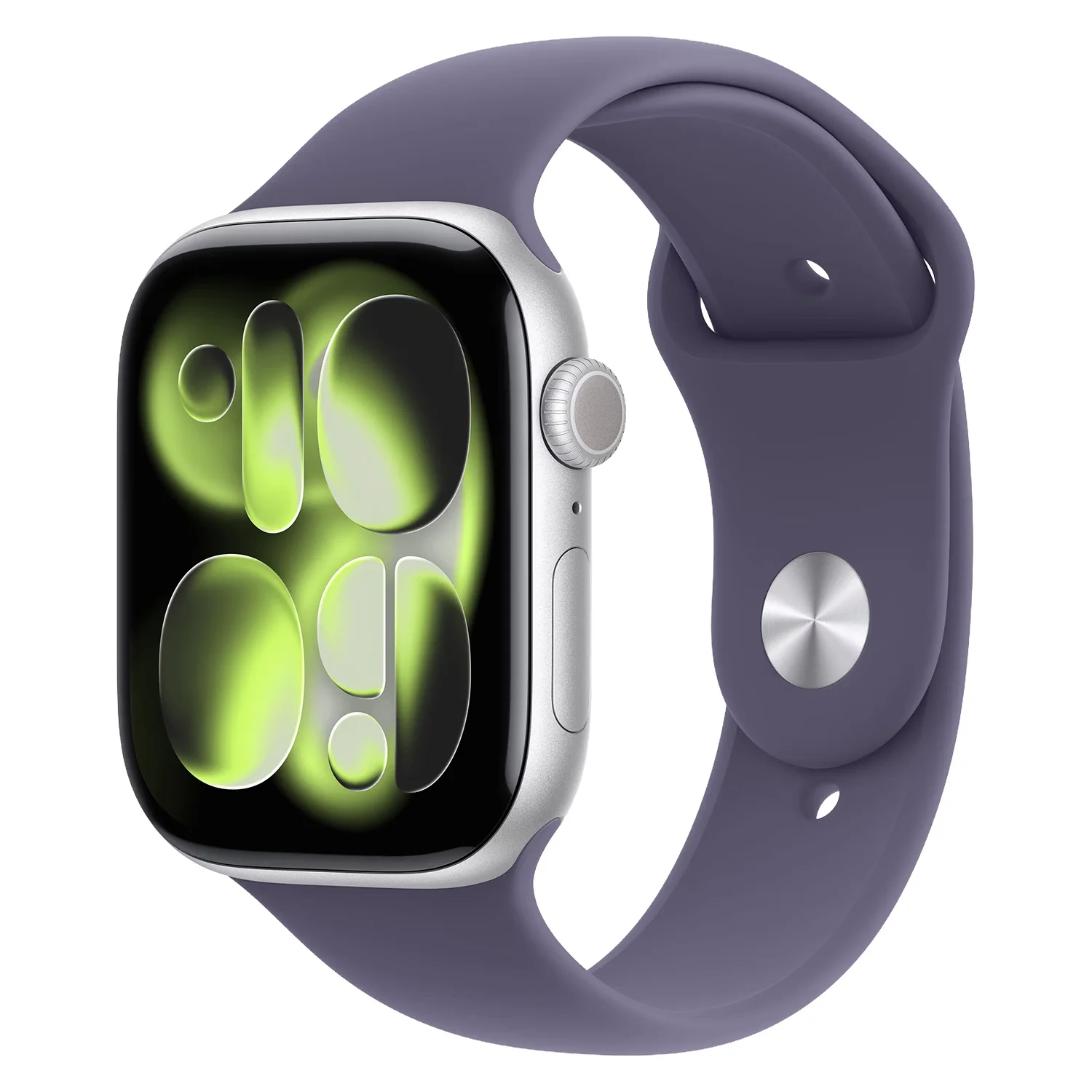 Apple Watch Series 11 MEV94LW/A Caixa Aluminio 46mm Prata - Esportiva Roxo S/M