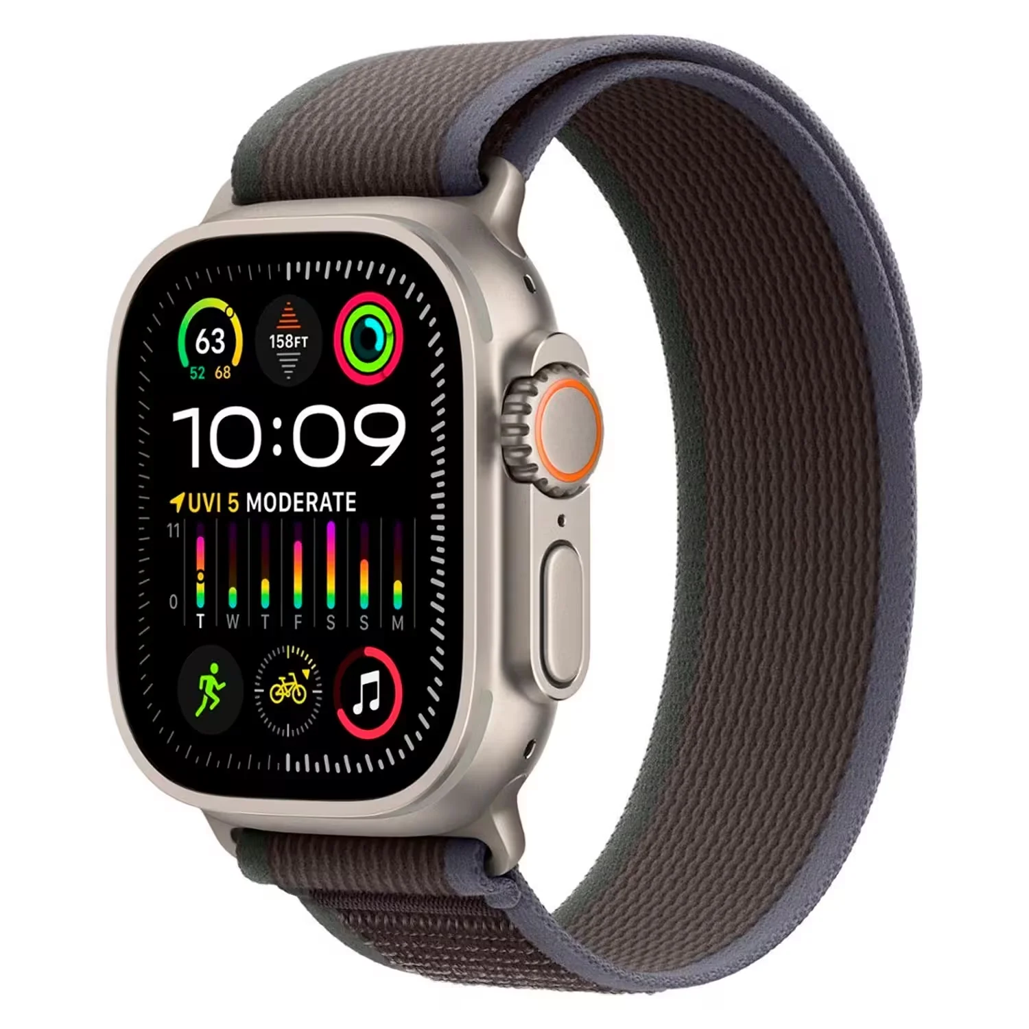 Apple Watch Ultra 2 MRF53FD/A Celular + GPS Caixa Titânio Natural 49mm - Loop Trail Azul S/M