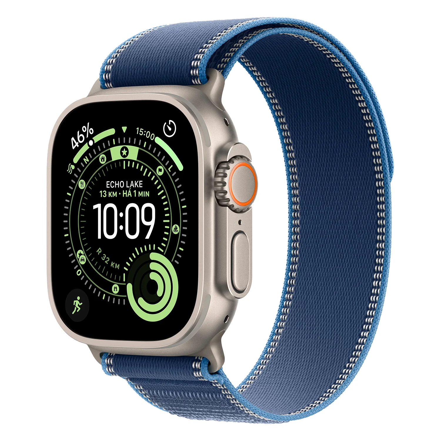 Apple Watch Ultra 3 MEWP4ZP/A Celular + GPS Caixa Titânio Natural 49mm - Loop Trail Azul