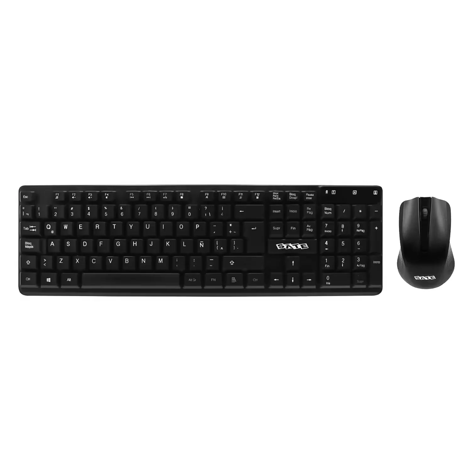 Kit Teclado e Mouse Satellite AK-742G Wireless Espanhol - Negro