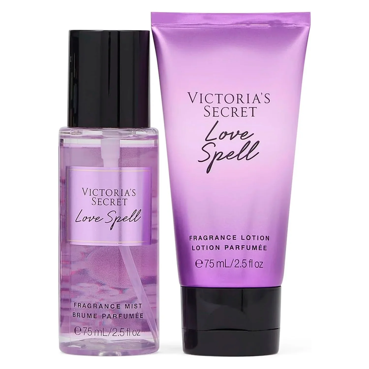 Kit Victoria's Secret Love Spell Body Splash Feminino 75ml e Body Lotion 75ml
