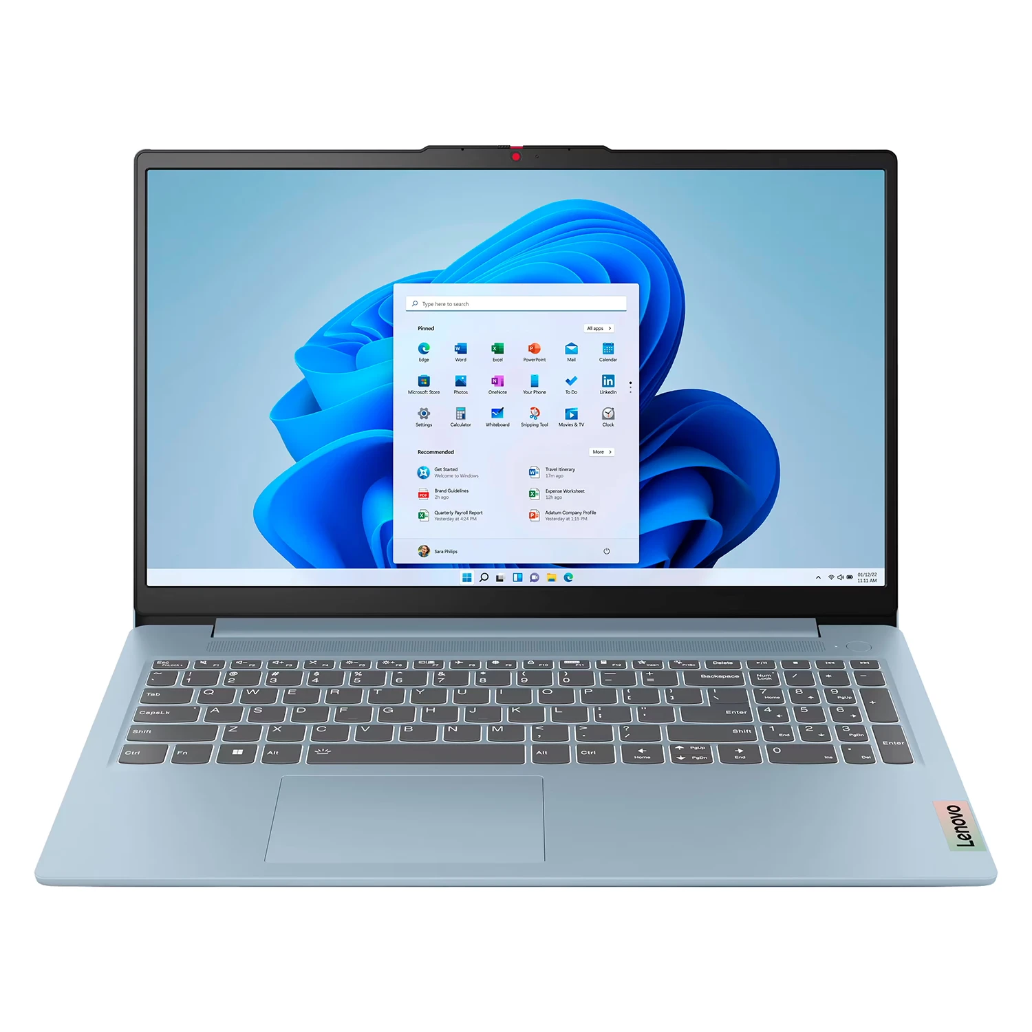 Notebook Lenovo IdeaPad Slim 3i Intel N150 8GB RAM 128GB UFS Tela 15.6" Full HD Windows 11 Inglês Azul - 83L7002MUS