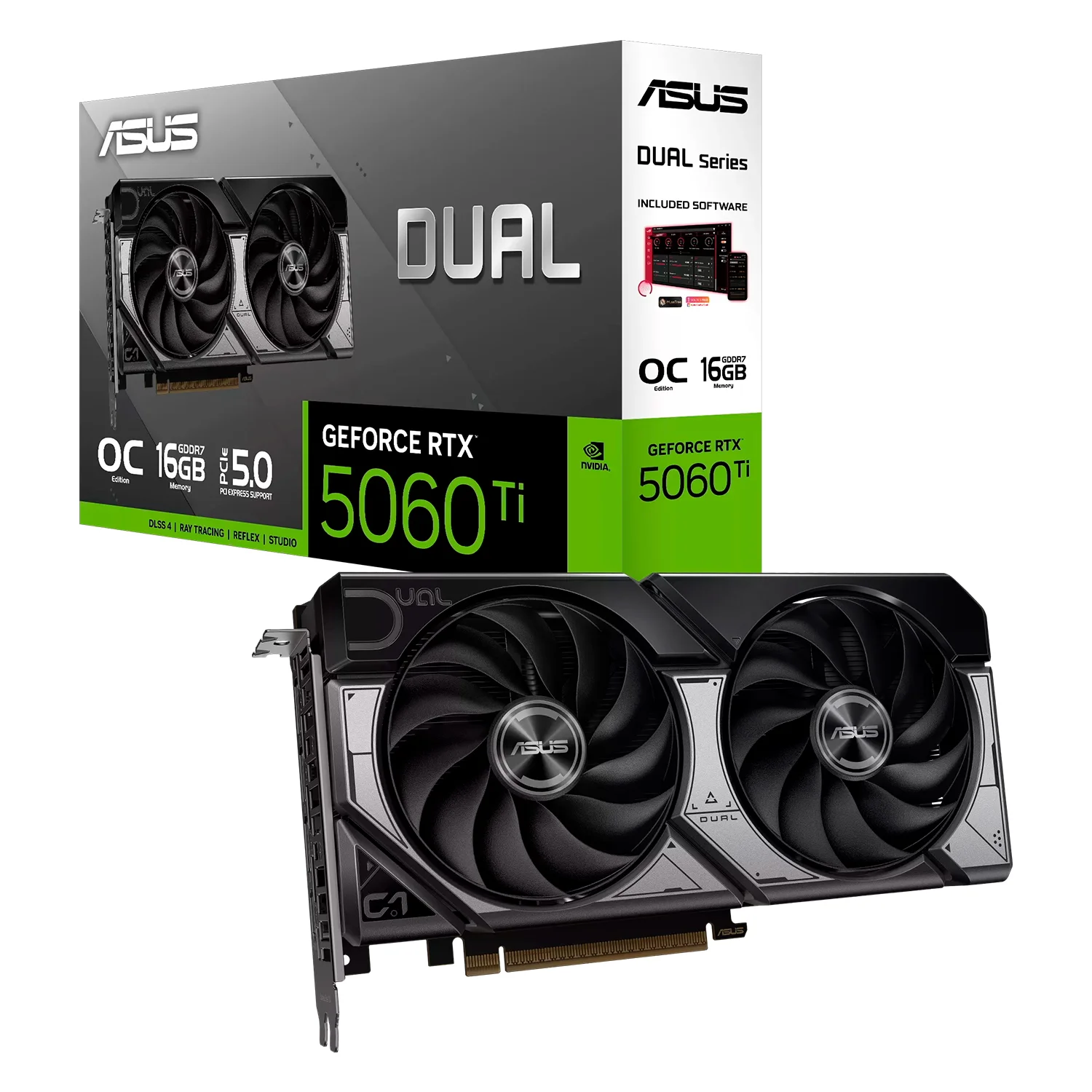 Placa de Vídeo Asus Dual OC NVIDIA GeForce RTX 5060 Ti 16GB GDDR7 - DUAL-RTX5060TI-O16G