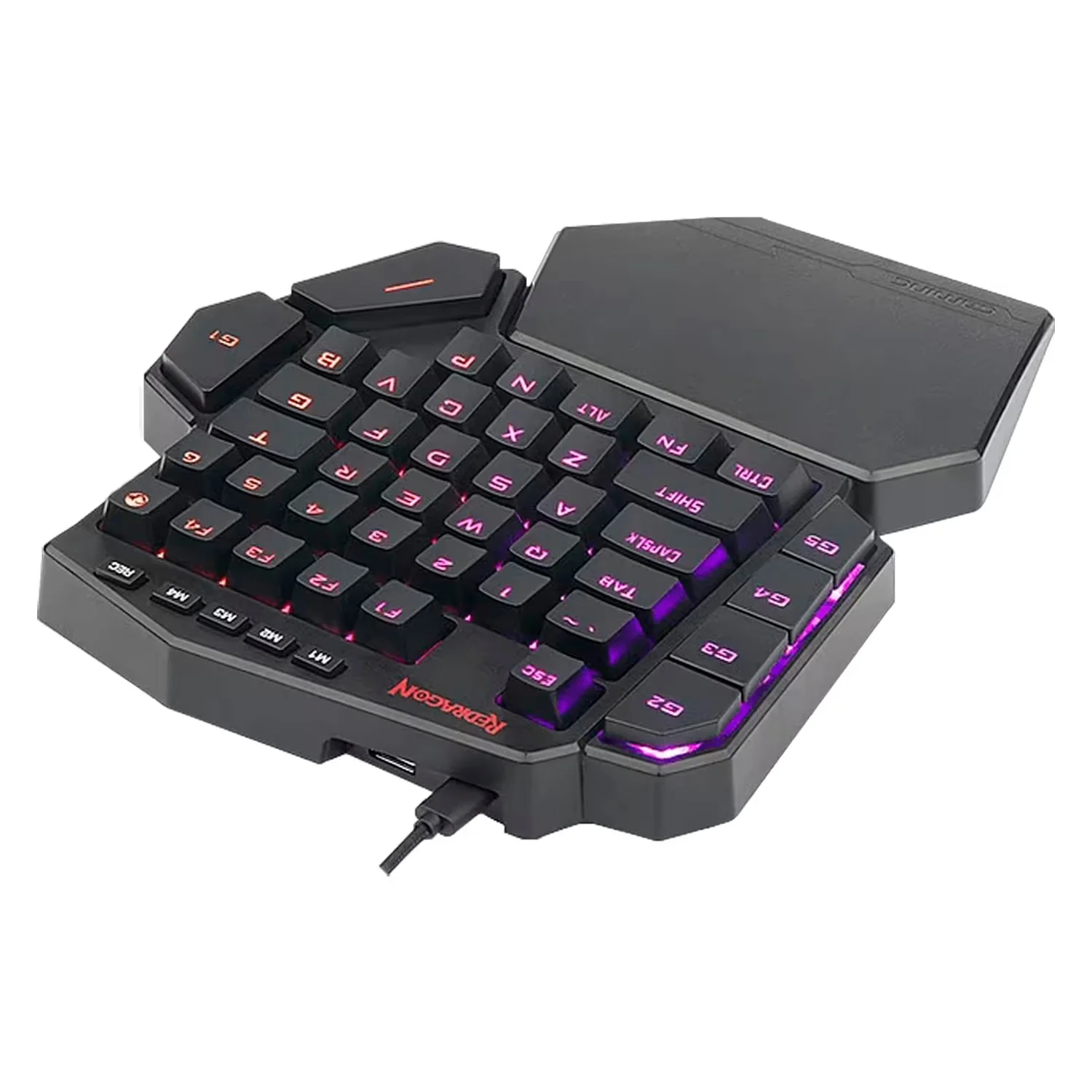 Teclado Gamer Redragon Diti One Hand K585RGB Switch Brown - Preto