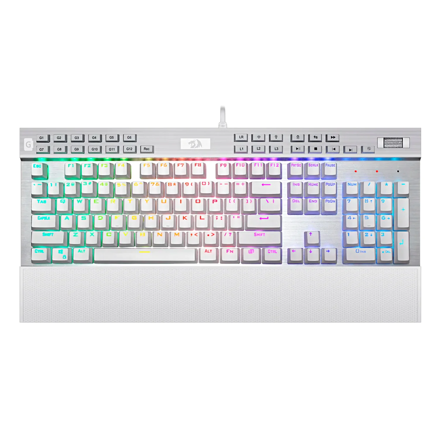 Teclado Gamer Redragon Yama K550W-RGB-1 USB Inglês - Branco